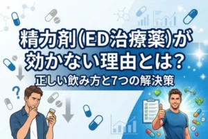 精力剤（ED治療薬）が効かない理由とは？正しい飲み方と7つの解決策